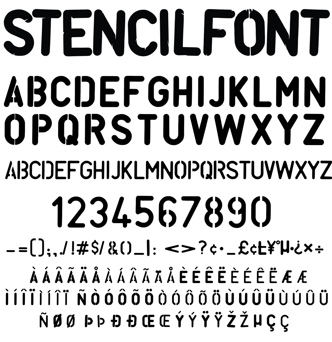 Stencil Font Free Type Specimen